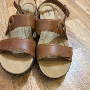 Clarks Tan Leather Sandals